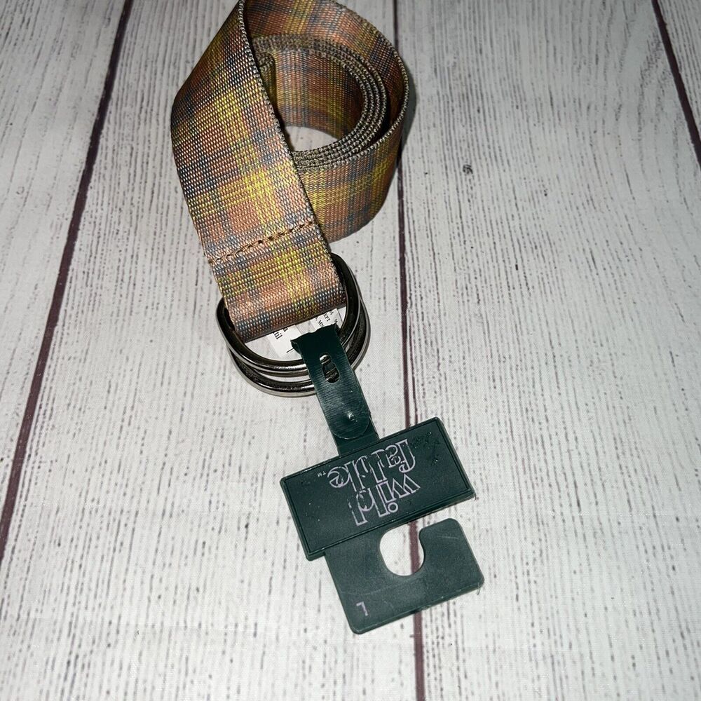 Wild Fable Large Plaid Belt Yellow Orange Blue Colors
